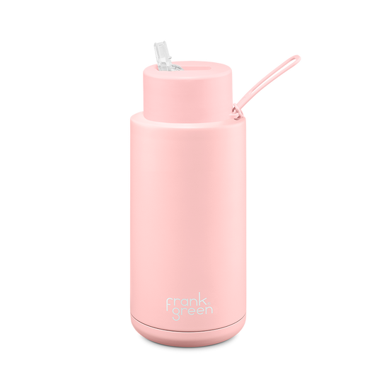 Drink Bottle With Straw 34oz Blush Pink