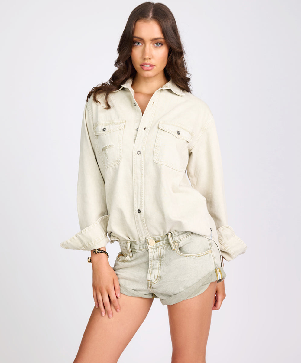 Everyday Denim Shirt Antique White