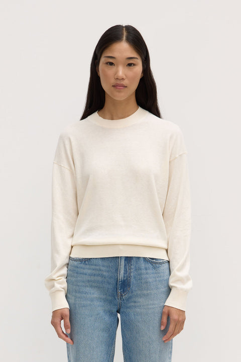 Cotton Cashmere Lounge Sweater Cream