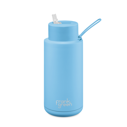 Drink Bottle With Straw 34oz Sky Blue