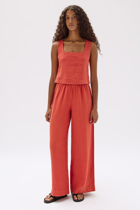 Georgia Linen Top Papaya