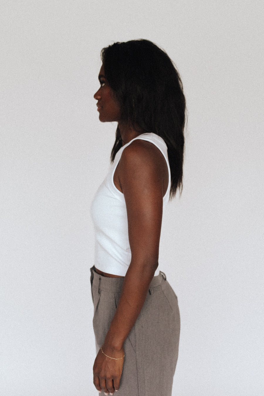 Crop Tank - White/Blue