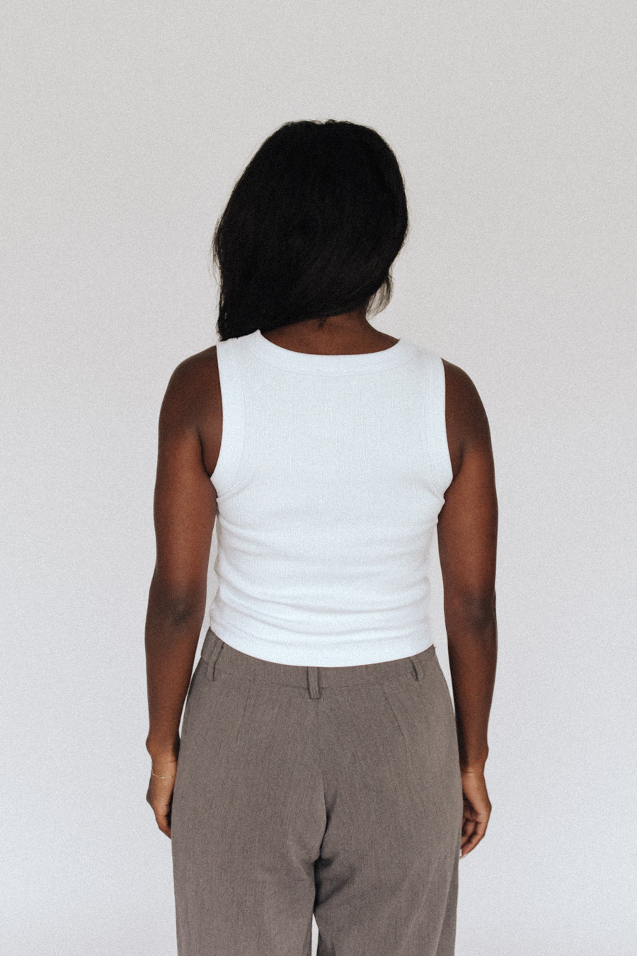Crop Tank - White/Blue