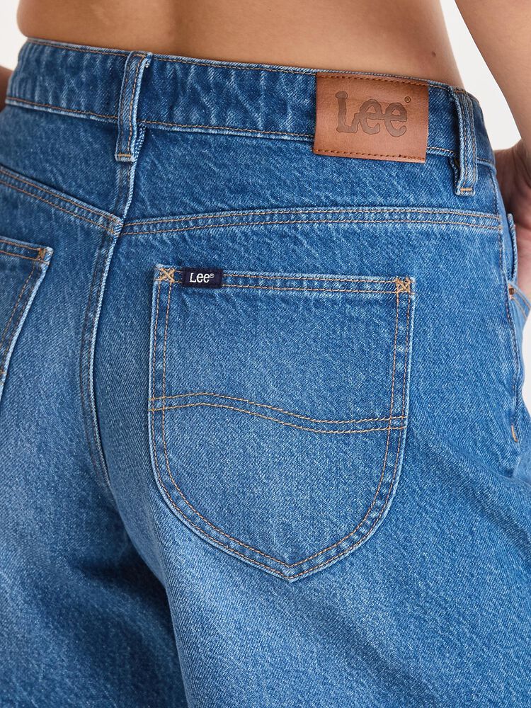 Mid Straight Short Blue Letter