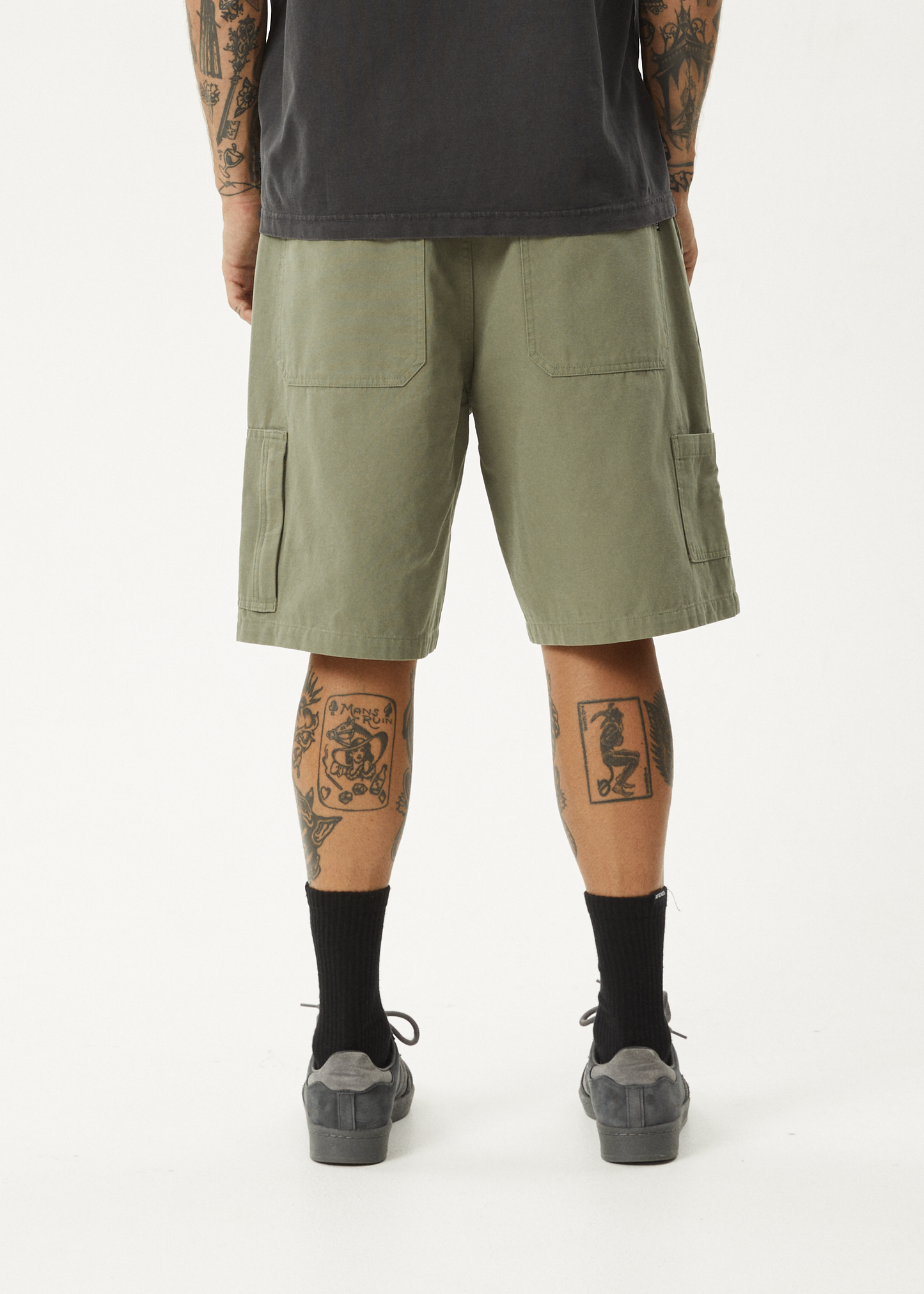 Harper - Canvas Carpenter Shorts 22 Inch Olive