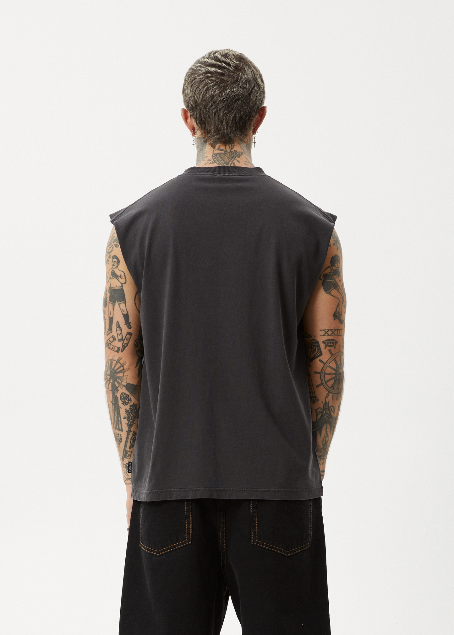 Destroyer Recycled Sleeveless Tee Stone Black