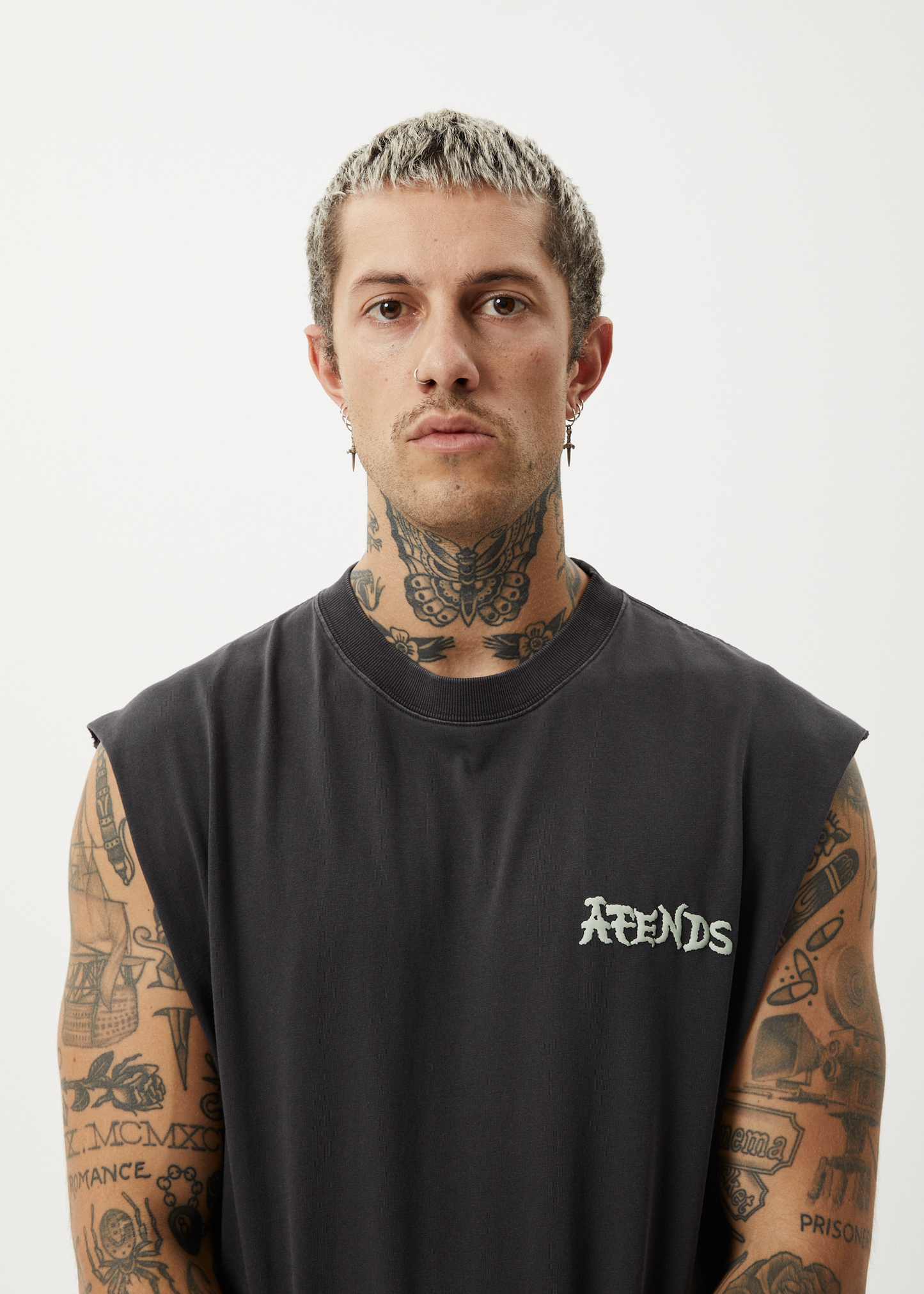 Destroyer Recycled Sleeveless Tee Stone Black