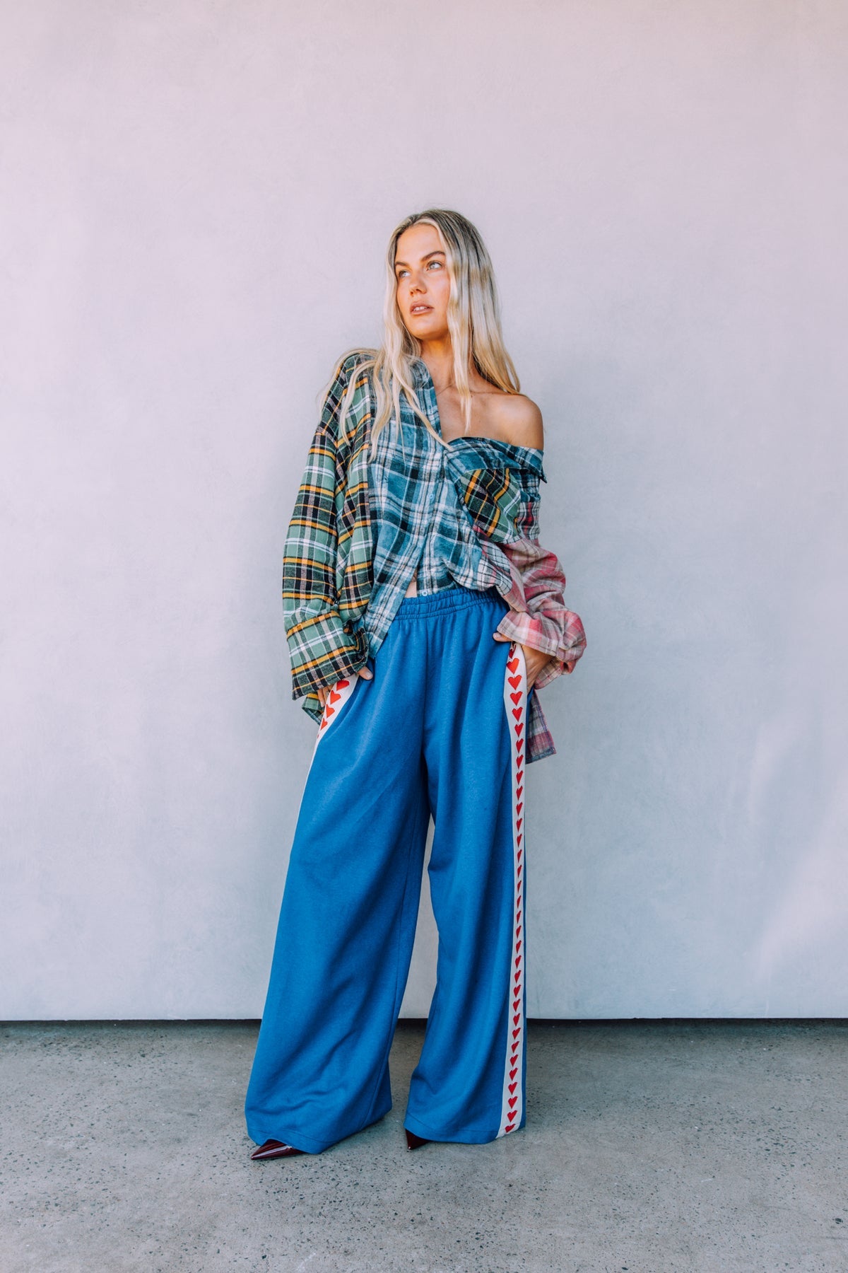 The Raving Hearts Pants Blue
