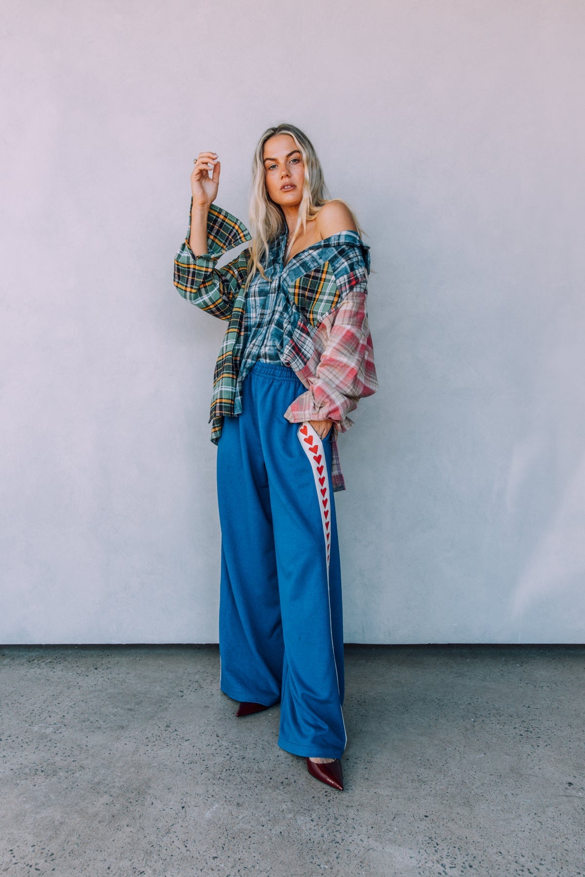 The Raving Hearts Pants Blue