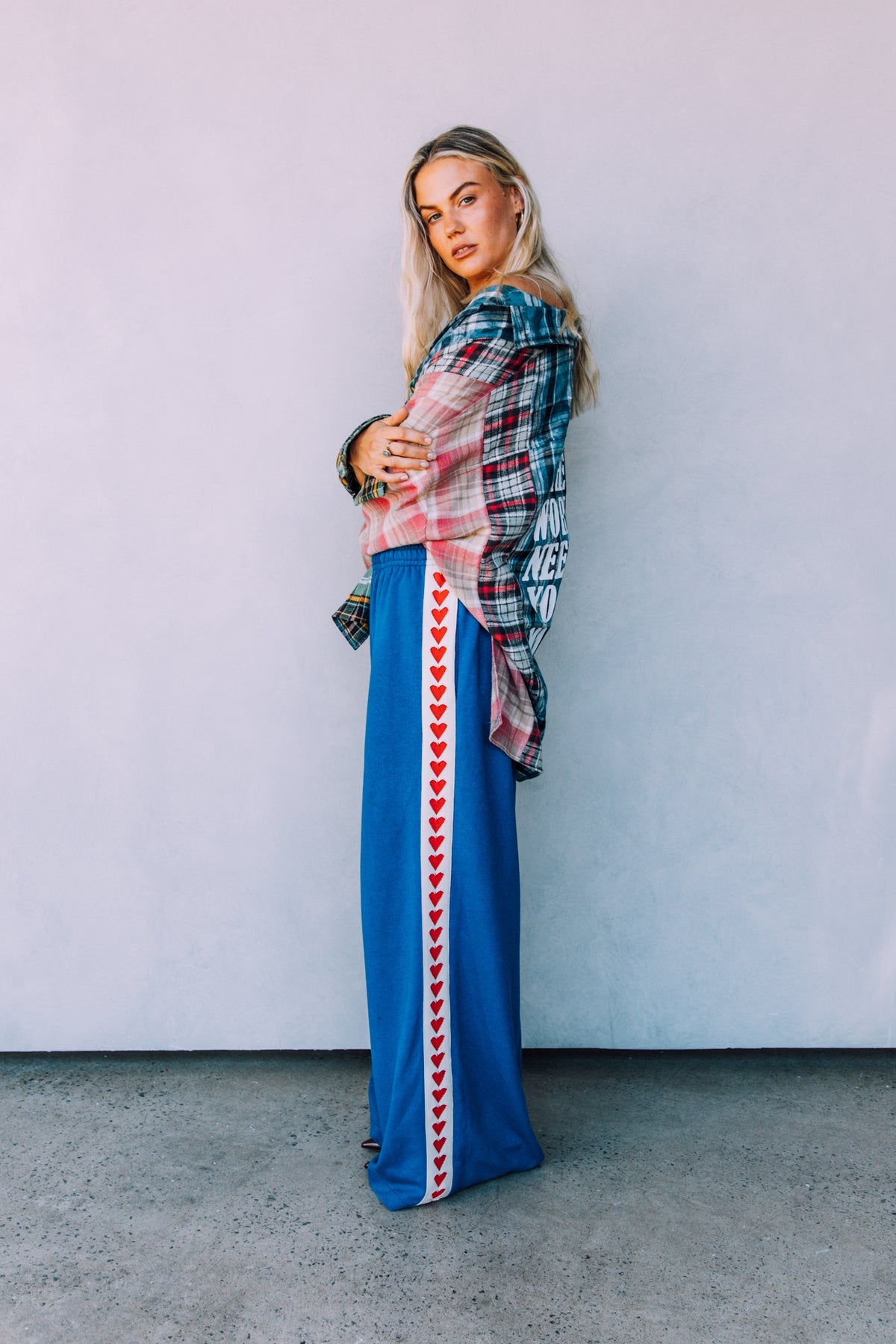 The Raving Hearts Pants Blue