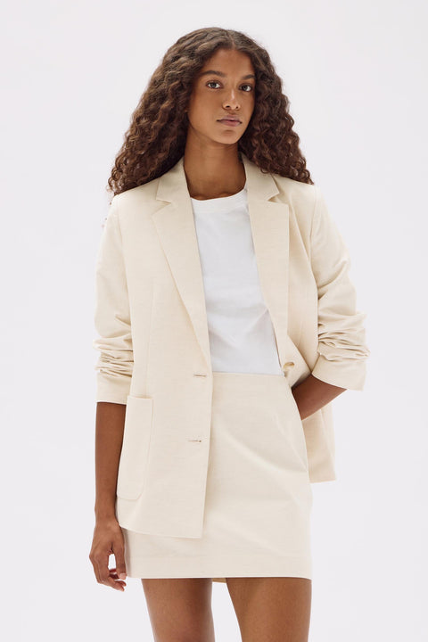 Simone Cotton Linen Blend Mini Skirt