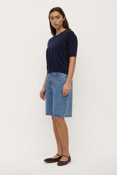 Vanya Cotton Cashmere Boxy Knit Tee