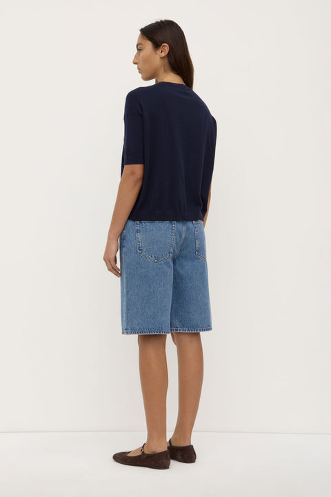 Vanya Cotton Cashmere Boxy Knit Tee