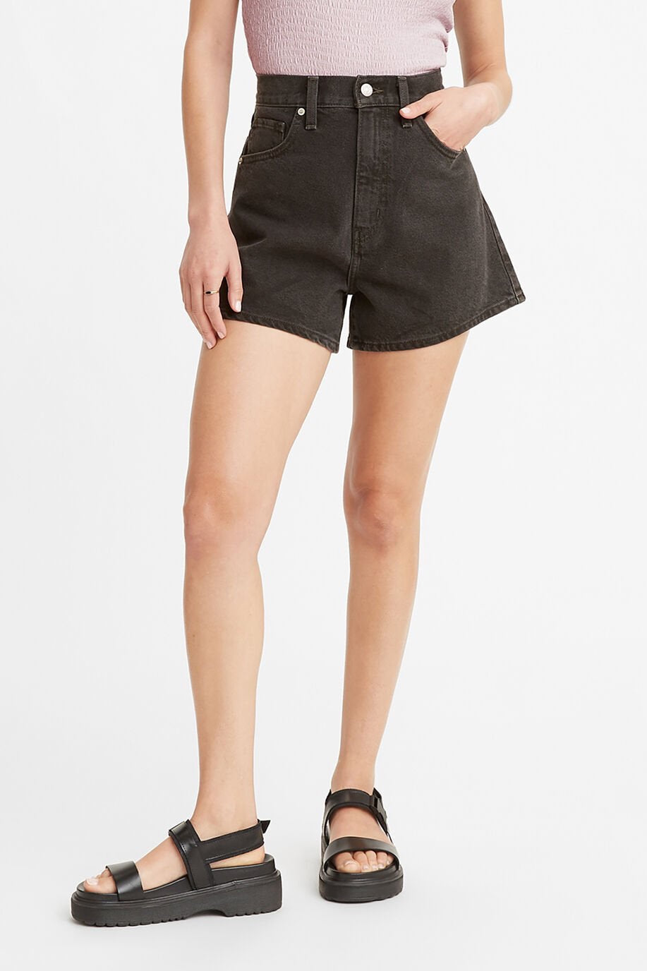 High-Waisted Mom Shorts