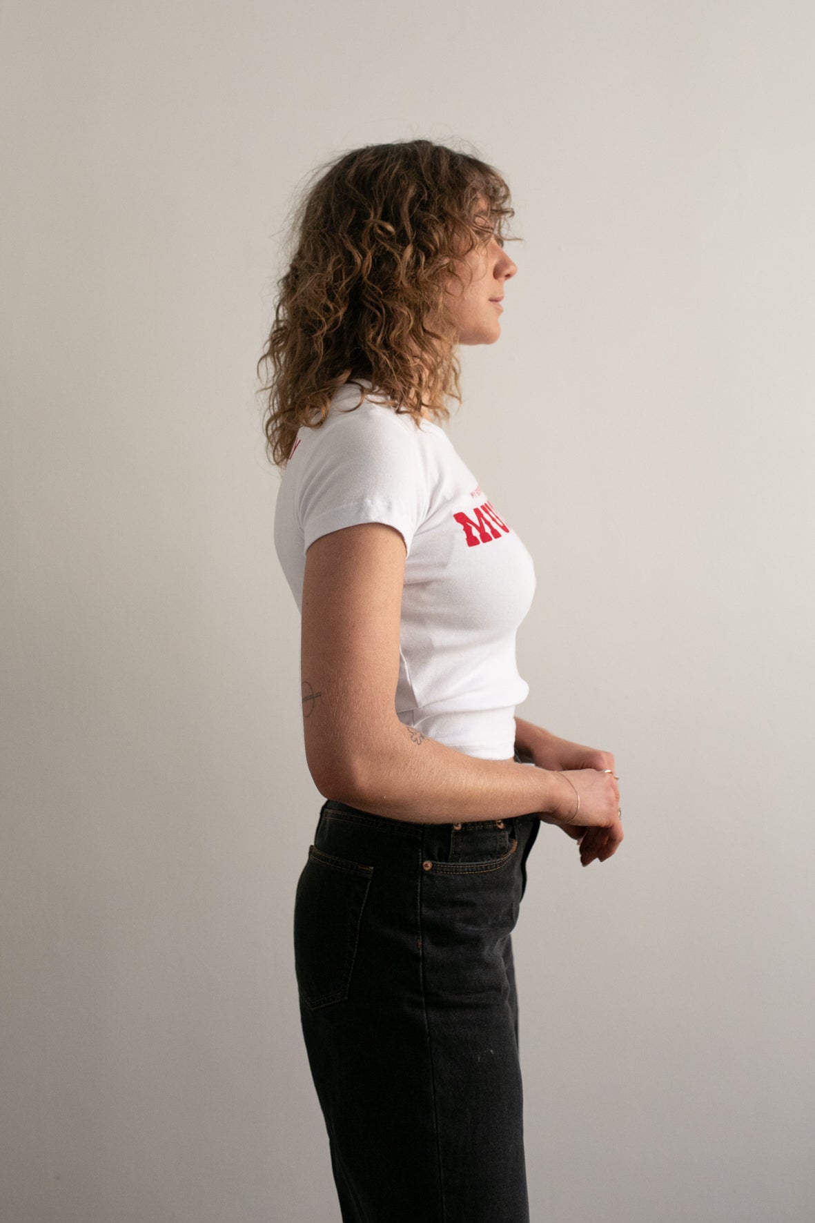 The Baby Tee - White/Red