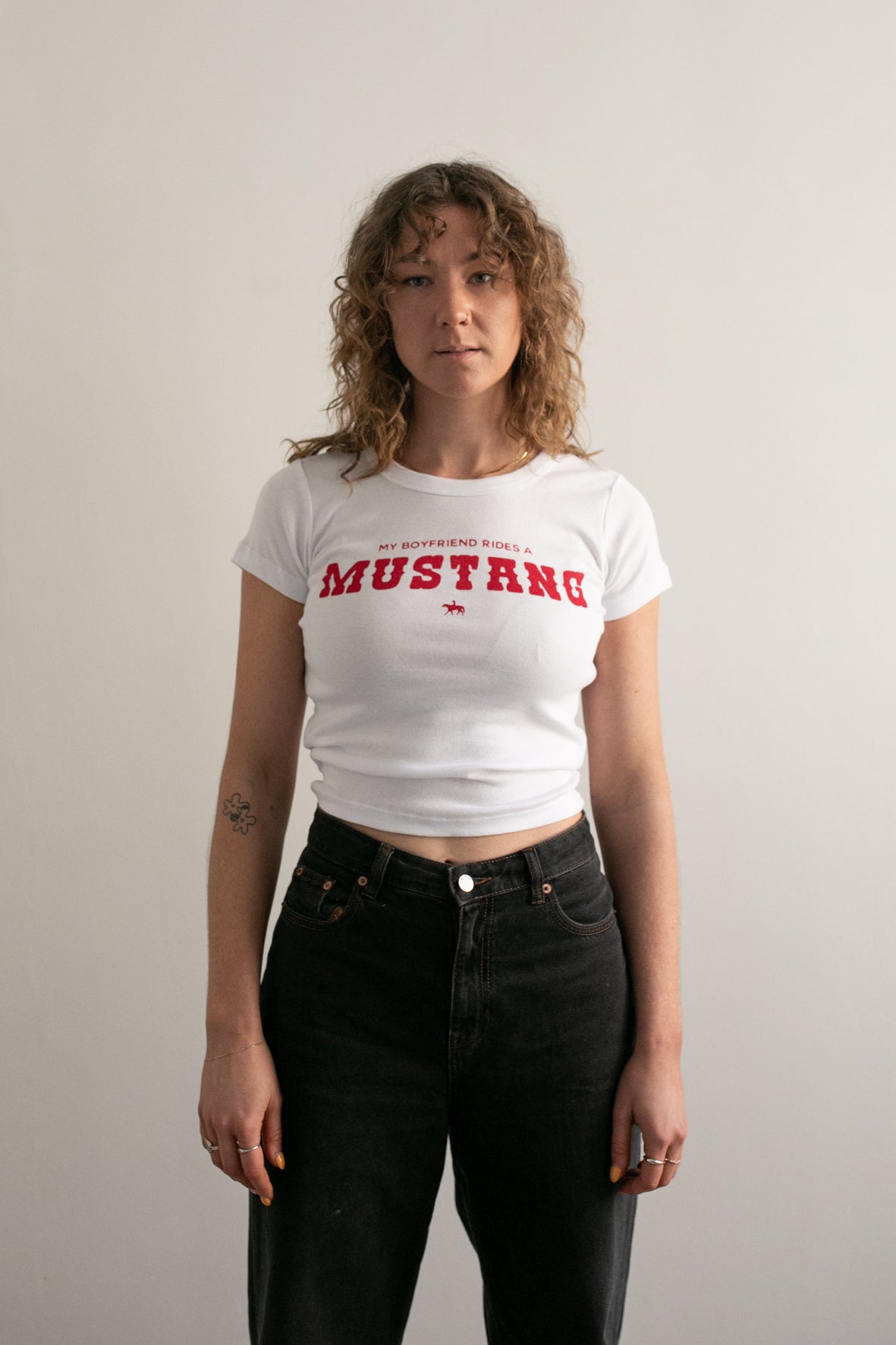 The Baby Tee - White/Red