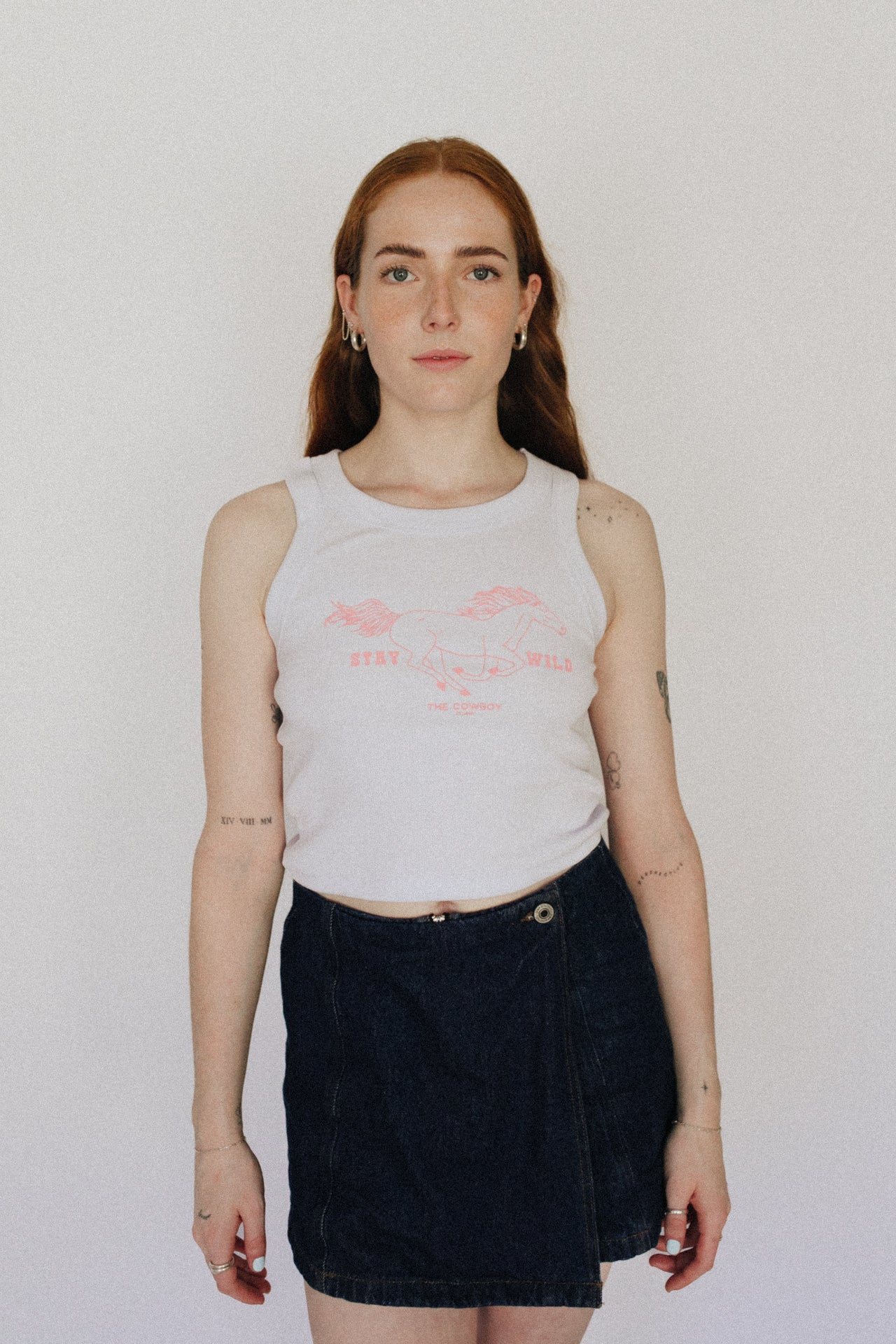 The Crop Tank White/Pink