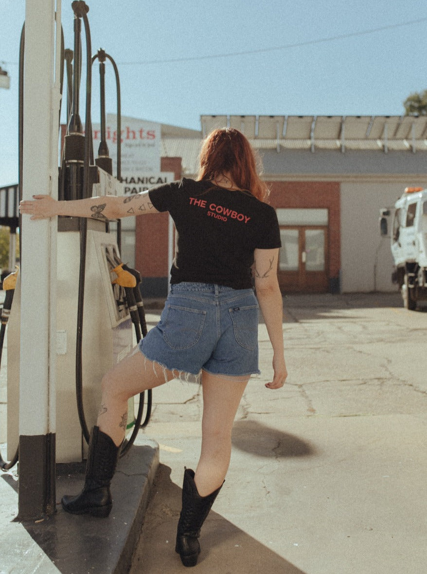 The Baby Tee - Black/Red