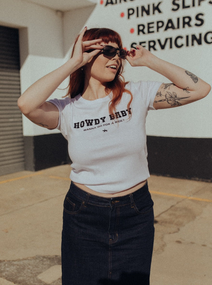 The Baby Tee - White/Black