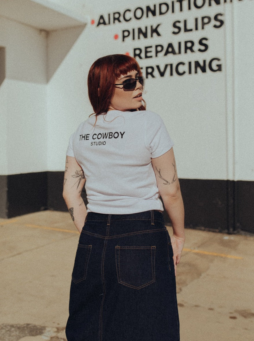 The Baby Tee - White/Black
