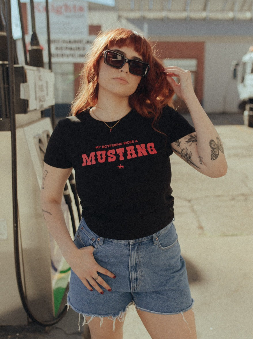 The Baby Tee - Black/Red