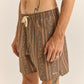 Paisley Stripe Beach Short Tobacco