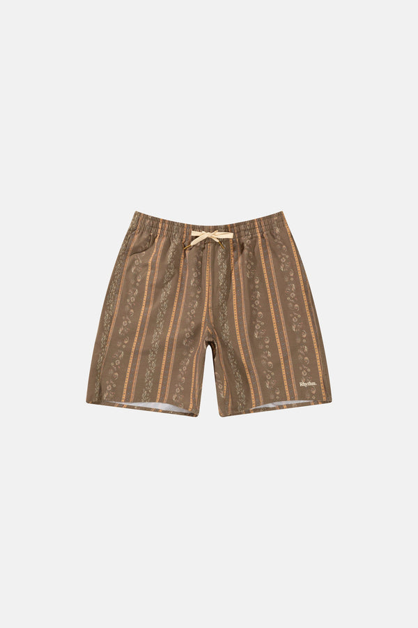 Paisley Stripe Beach Short Tobacco