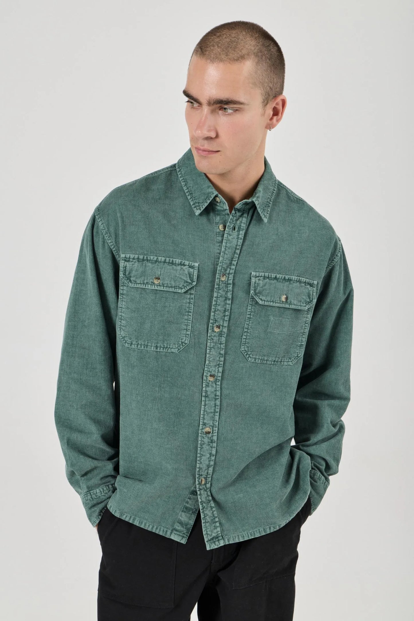 Grid Cord LS Shirt