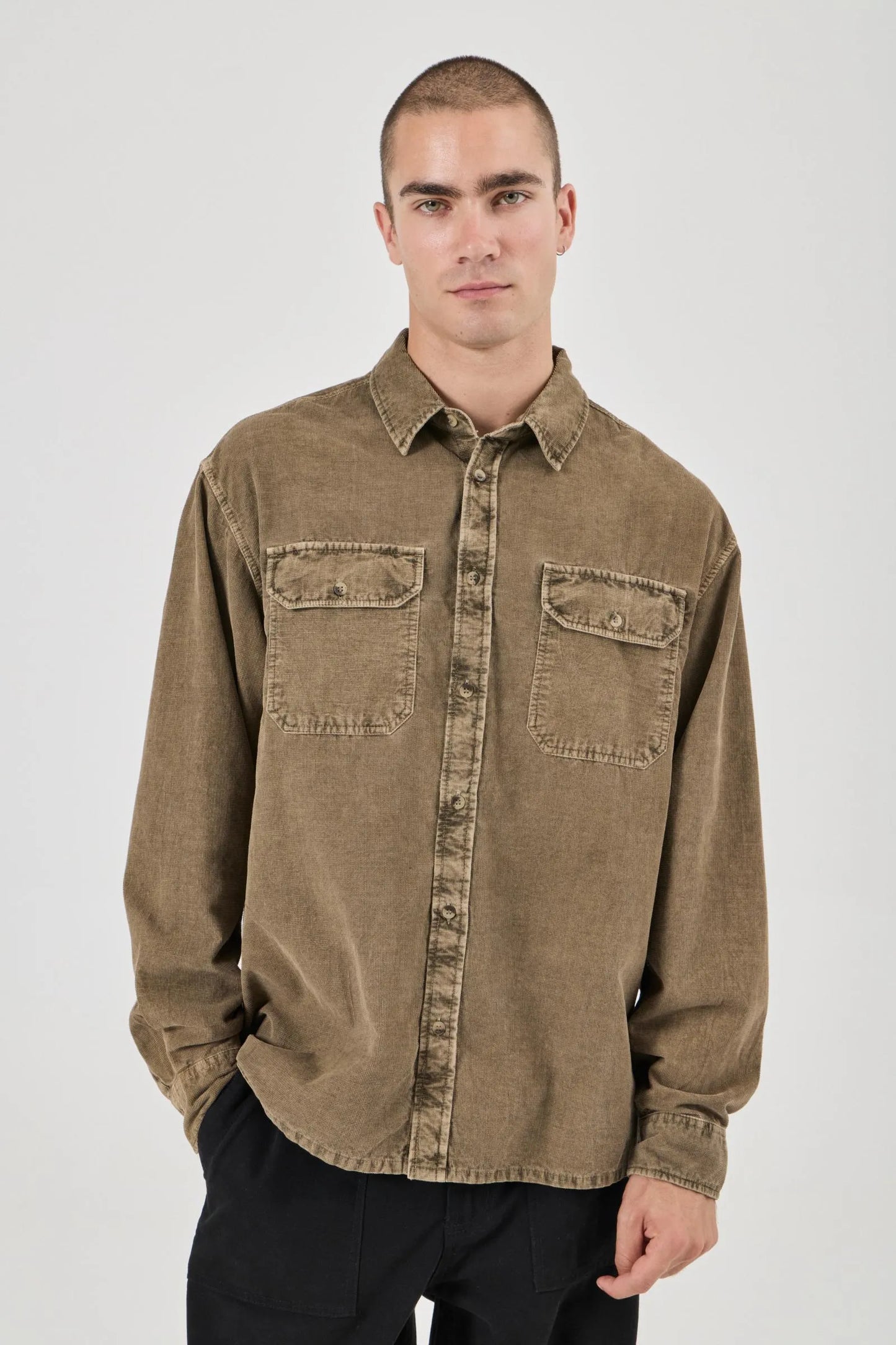 Grid Cord LS Shirt
