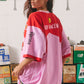The Very Oversized Mermaid Racing Tee - Pink