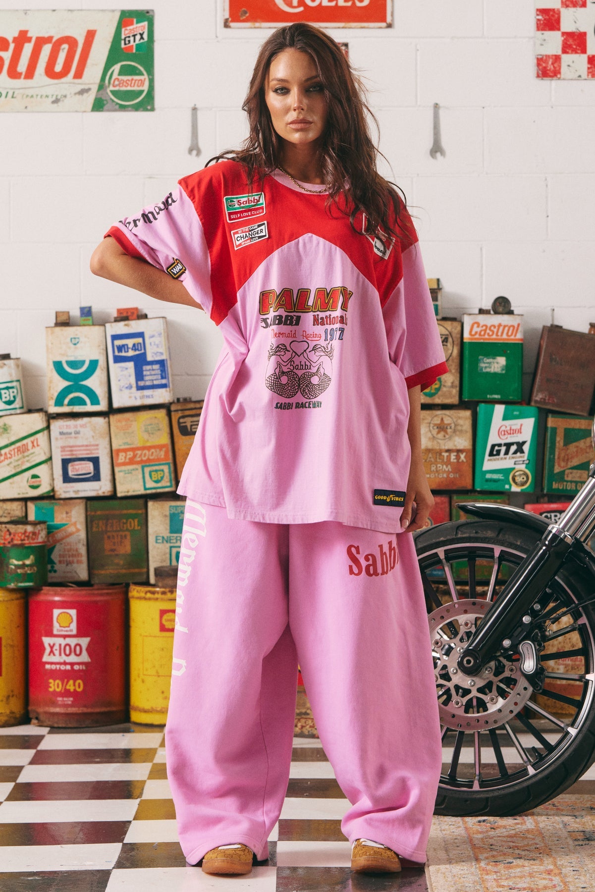 The Very Oversized Mermaid Racing Tee - Pink
