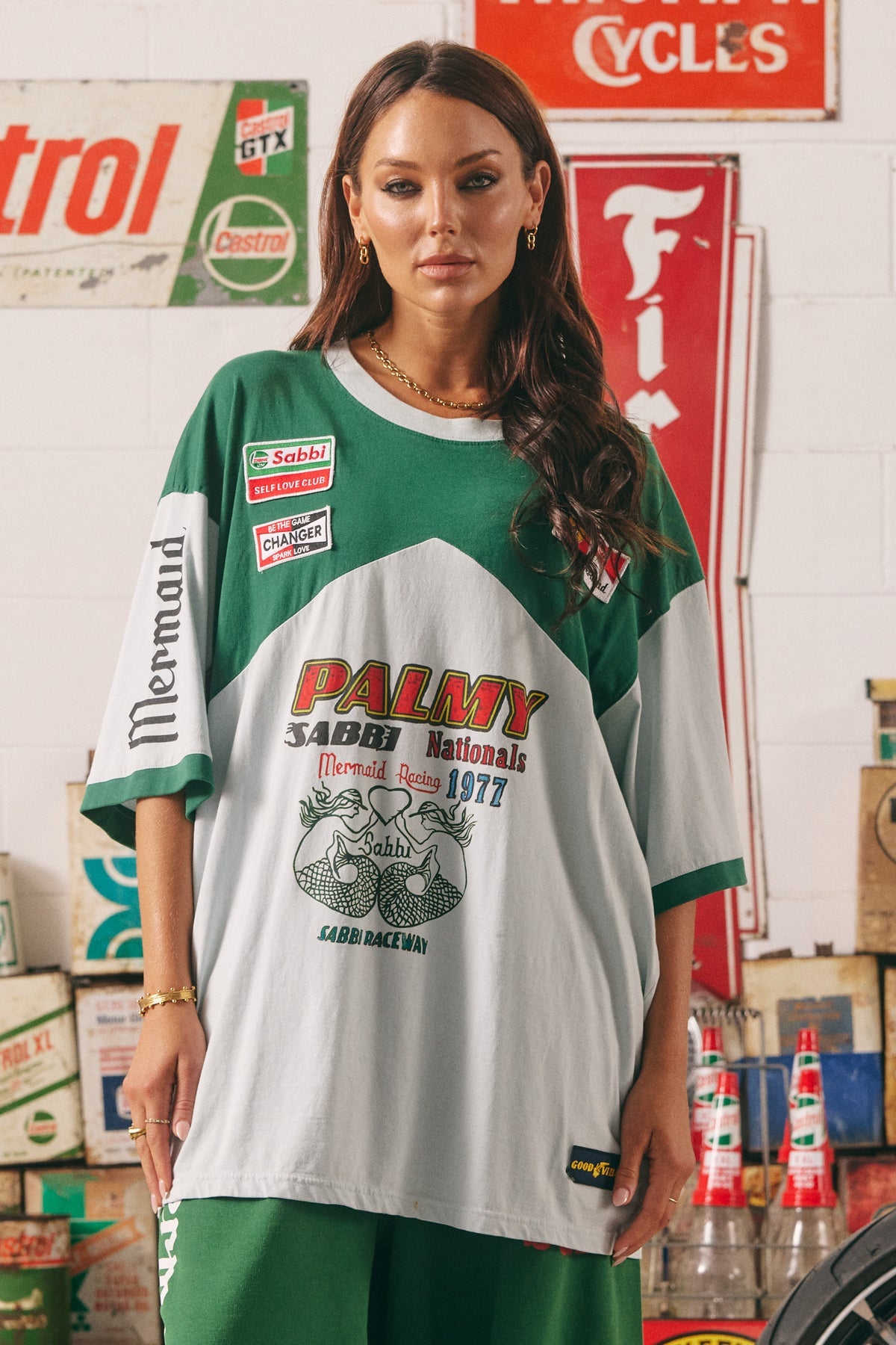 The Very Oversized Mermaid Racing Tee - Green
