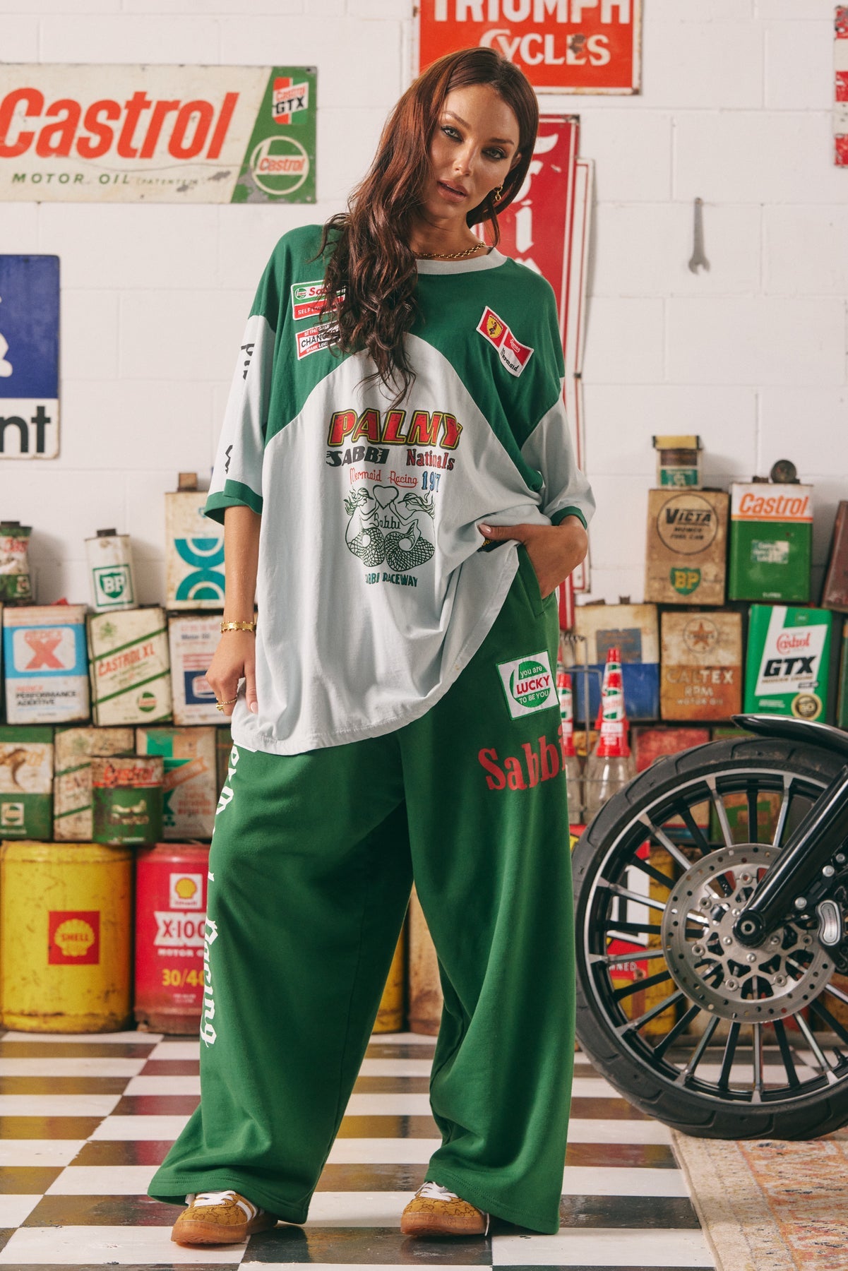 The Very Oversized Mermaid Racing Tee - Green