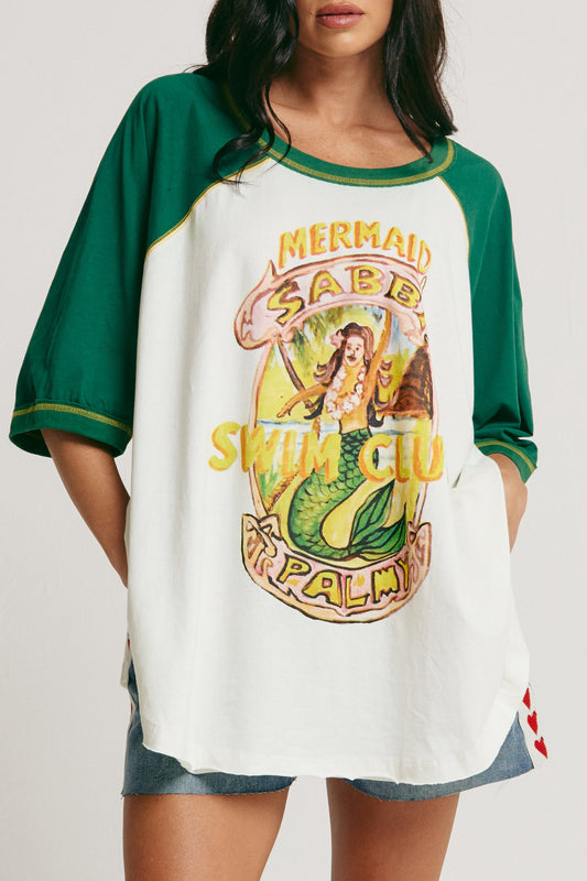 The Mermaid Swim Club Raglan Tee