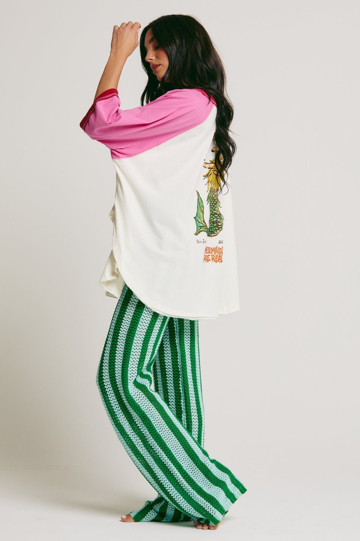 The Mermaid Swim Club Raglan Tee Marshmellow XL