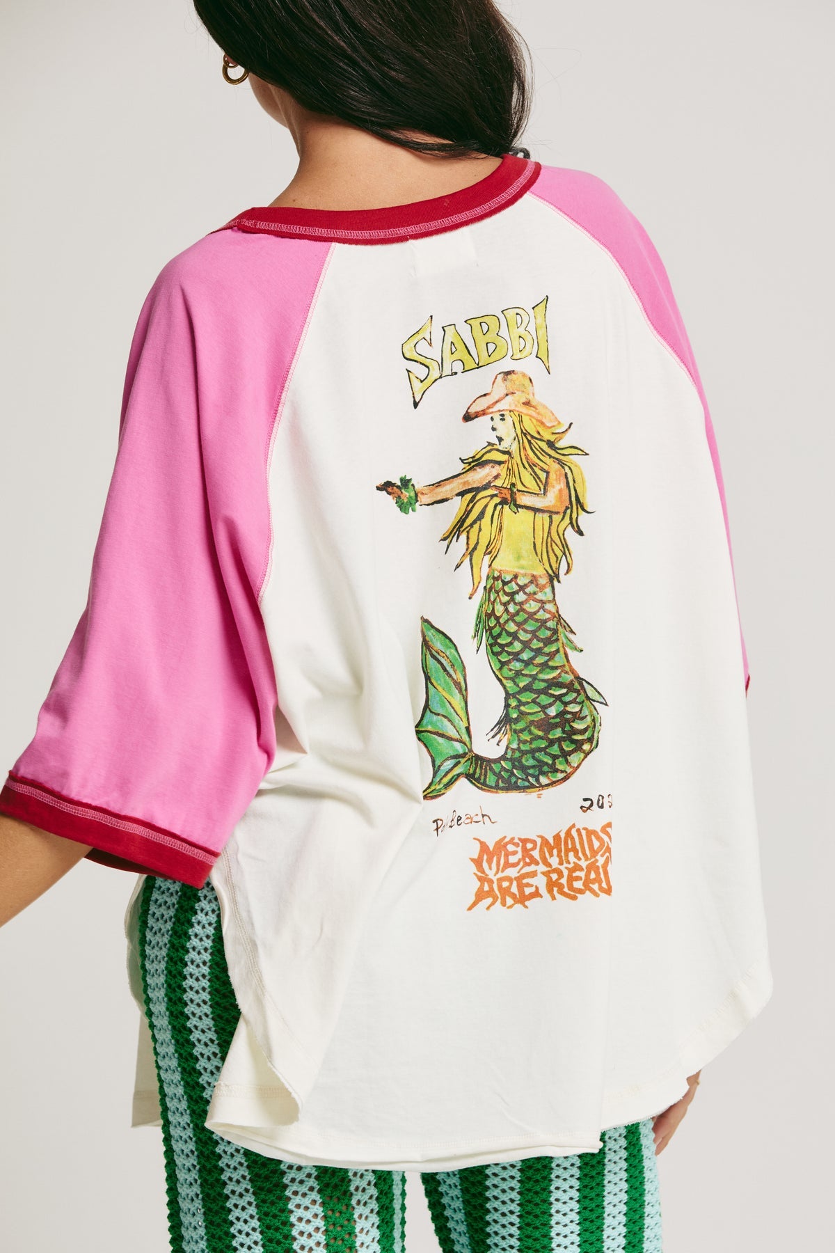 The Mermaid Swim Club Raglan Tee Marshmellow XL