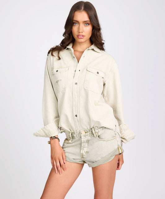 Everyday Denim Shirt Antique White