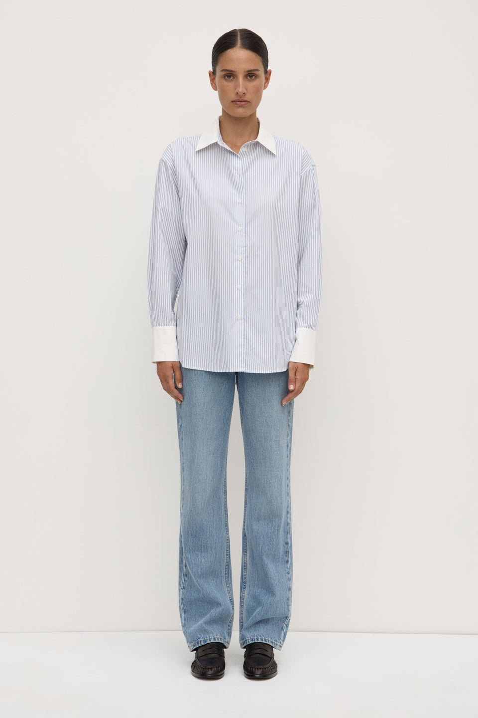 Alec Poplin Stripe Long Sleeve Shirt