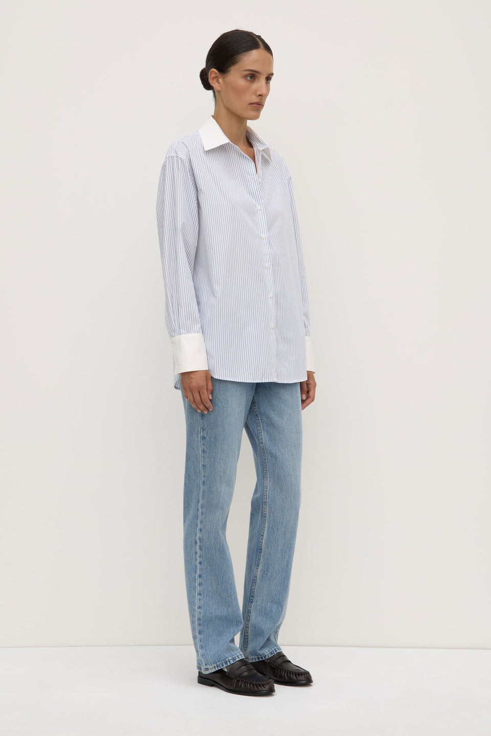 Alec Poplin Stripe Long Sleeve Shirt