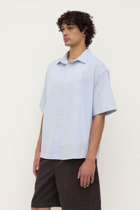 Aron Poplin Stripe Short Sleeve Shirt