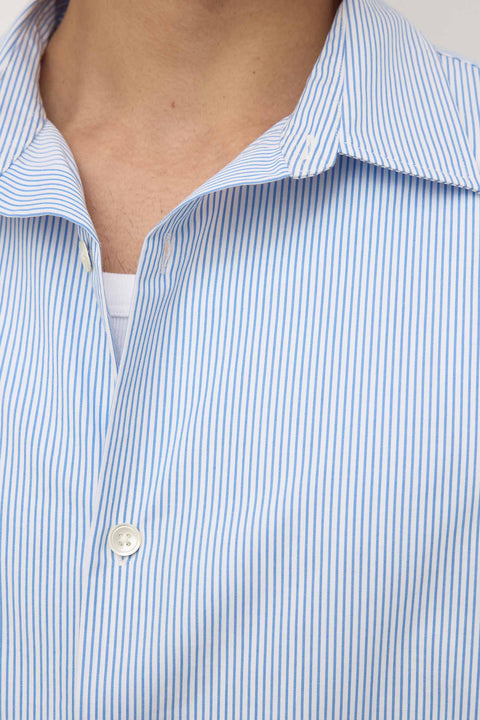 Aron Poplin Stripe Short Sleeve Shirt