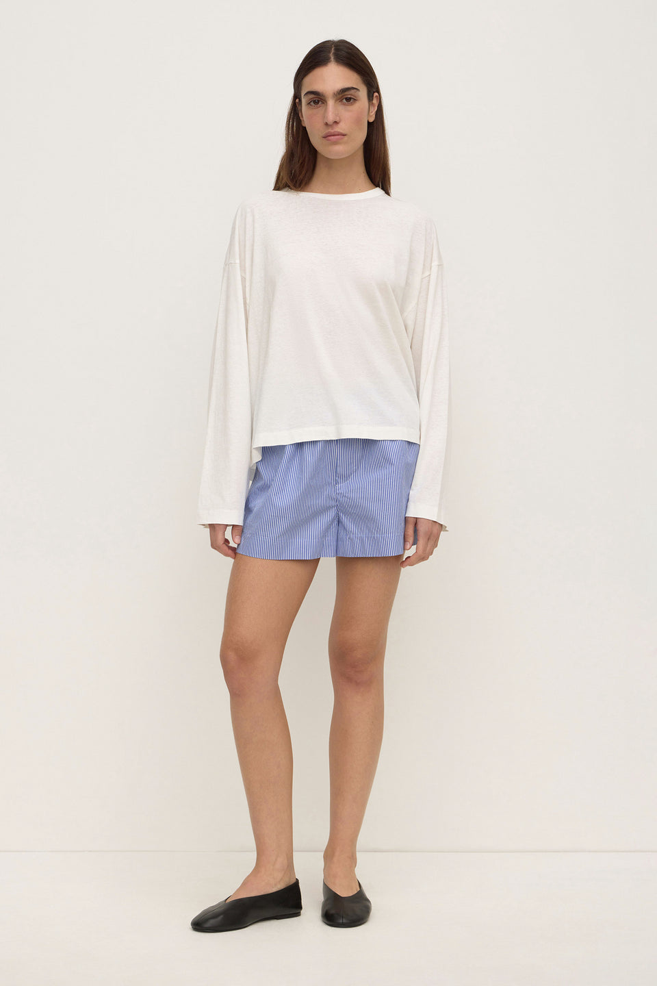 Ava Stripe Cotton Poplin Short