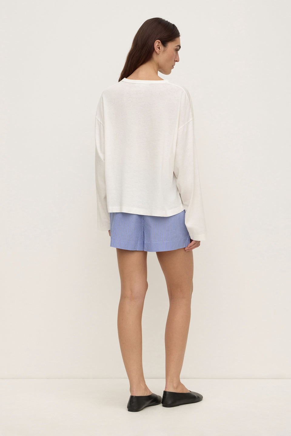 Ava Stripe Cotton Poplin Short