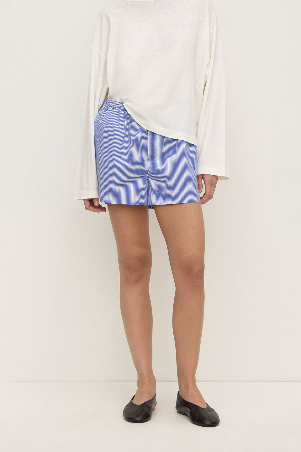 Ava Stripe Cotton Poplin Short