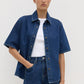 Boxy Denim Short Sleeve Shirt