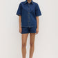 Boxy Denim Short Sleeve Shirt