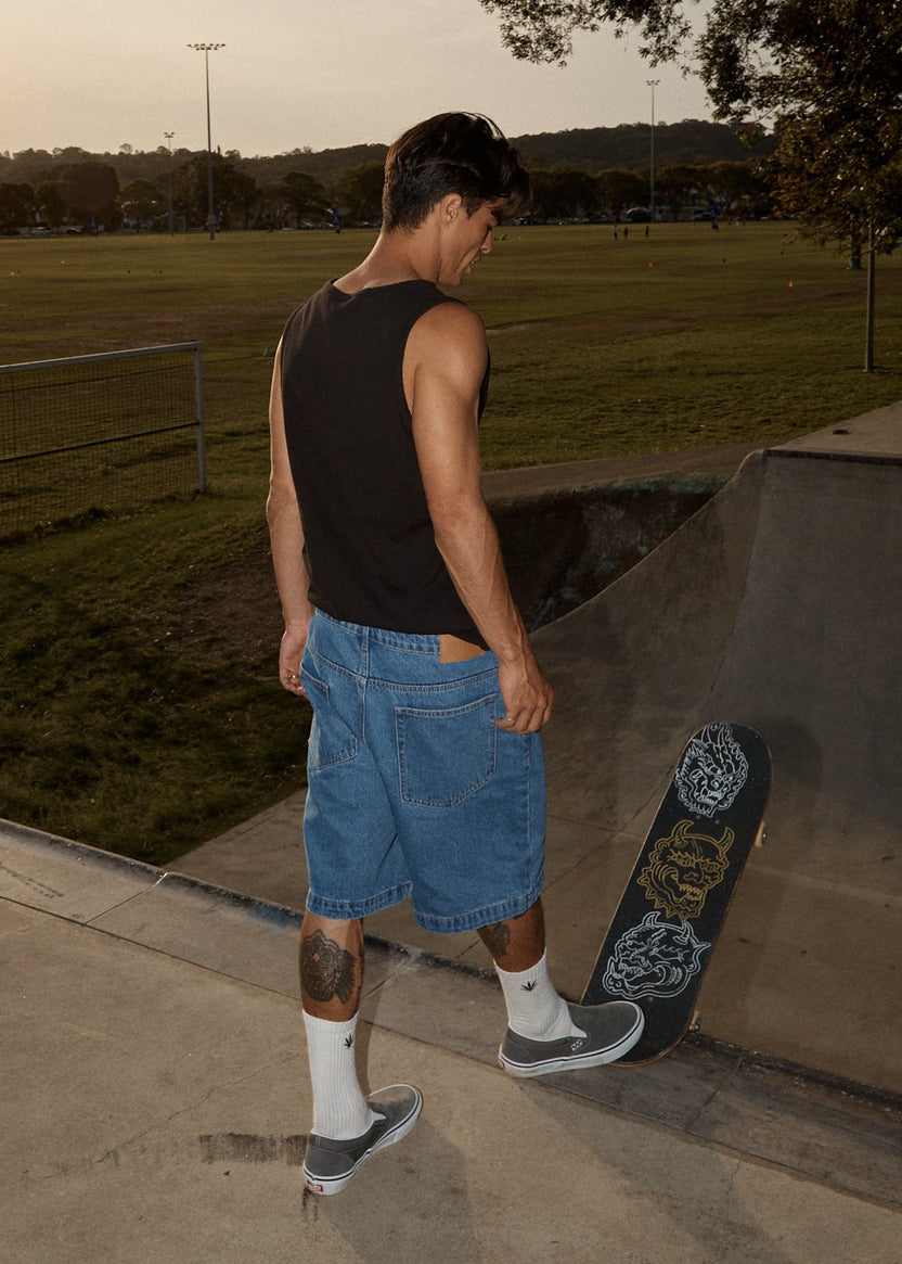 Lil C Denim Baggy Fit Short 22 Inch