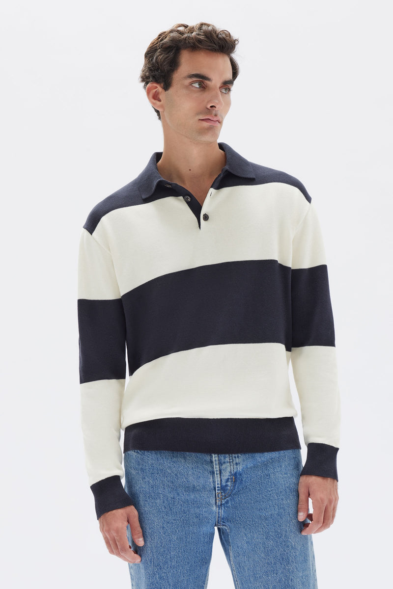 Carter Cotton Long Sleeve Knit Polo