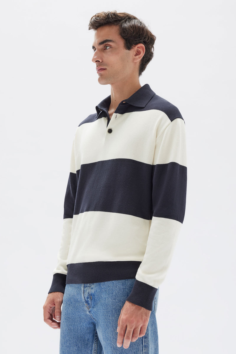 Carter Cotton Long Sleeve Knit Polo