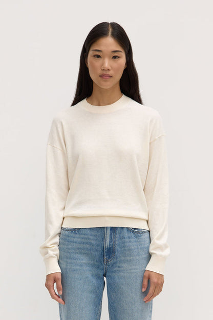 Cotton Cashmere Lounge Sweater Cream